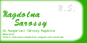 magdolna sarossy business card